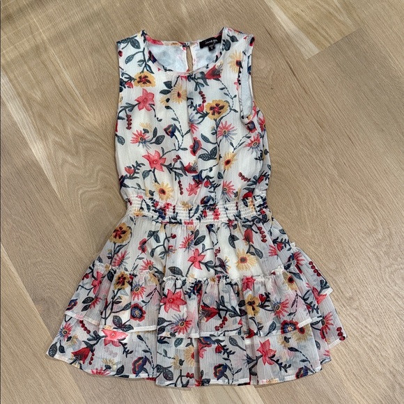 Imoga Floral Tiered Kids Dress Pink and Yellow